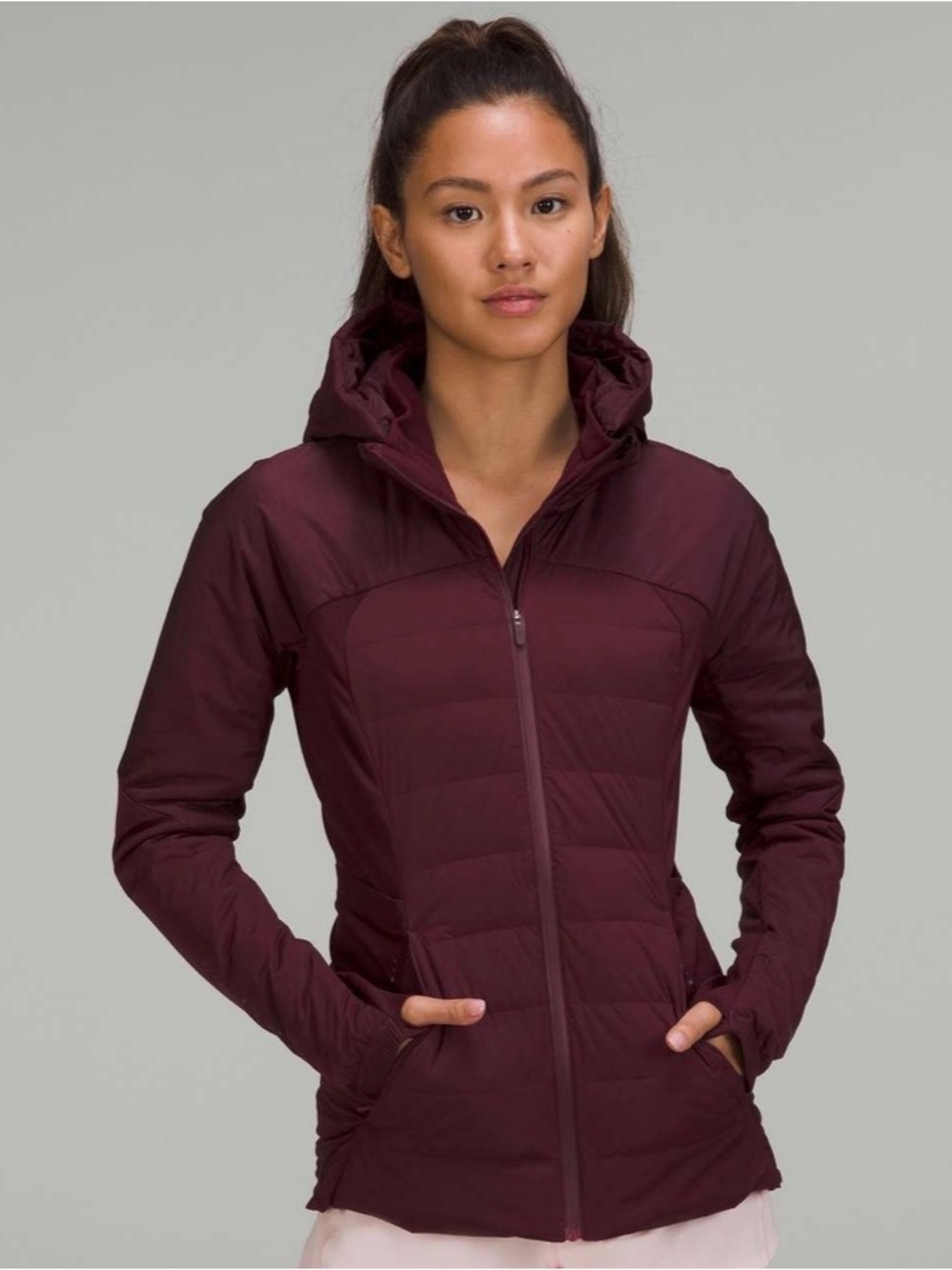 lululemon athletica Hooded down for it all jacket cassis